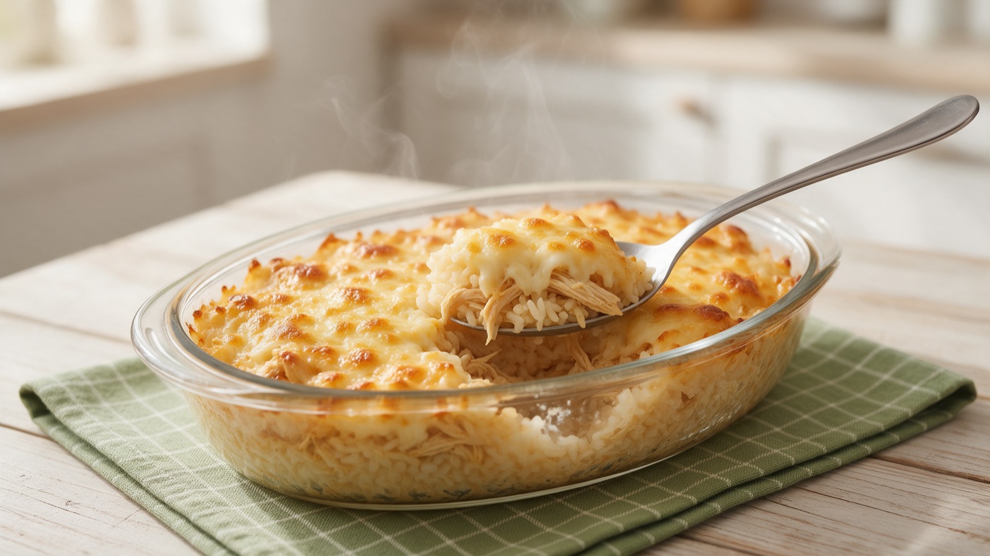 Arroz de forno de frango fácil e barato